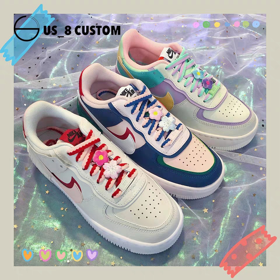 Dây giày phối màu bản dẹt custom giày af aj af1 aj1 cv vans nike