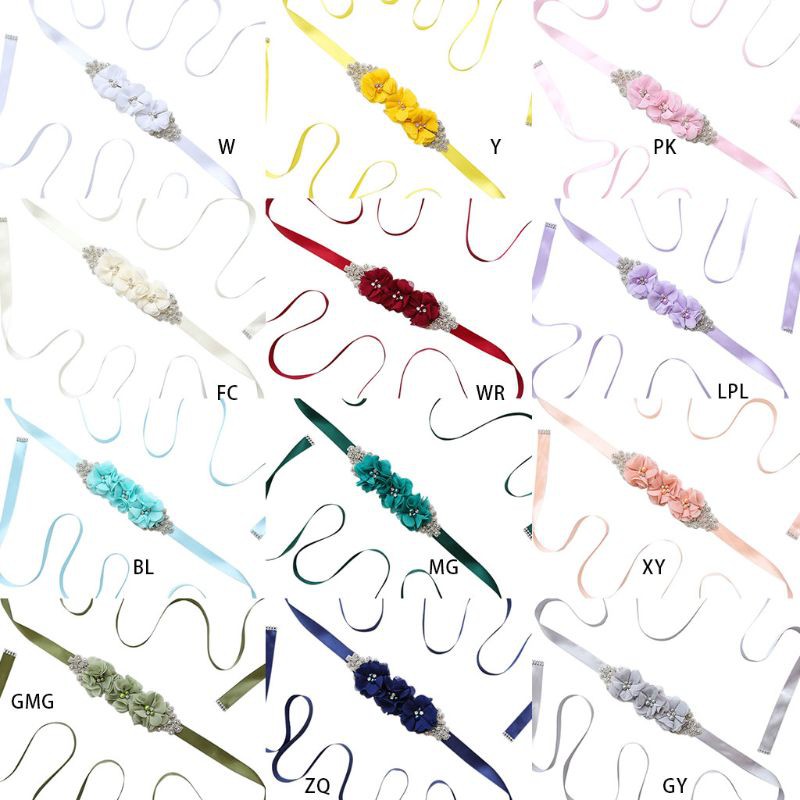 Thắt lưng ruy băng trang trí hoa kiểu dáng thanh lịch