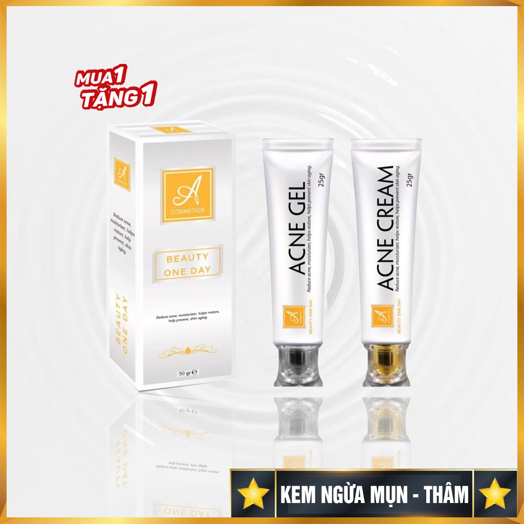 Kem Ngừa Mụn Siêu Tốc Độ Acosmetics, Gồm serum chấm mụn và Kem dưỡng ngừa thâm