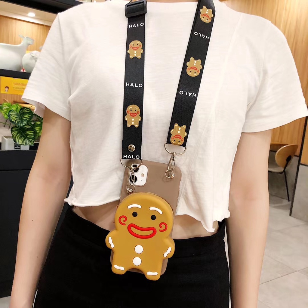 Cute cartoon pig snoopy biscuit Gingerbread Man zipper wallet soft phone case for samsung note 20 ultra s20 fe A21S A11 M11 A31 A51 A71 M30S A40S A10 A20 A30 A50 A30S A50S A70 ultra