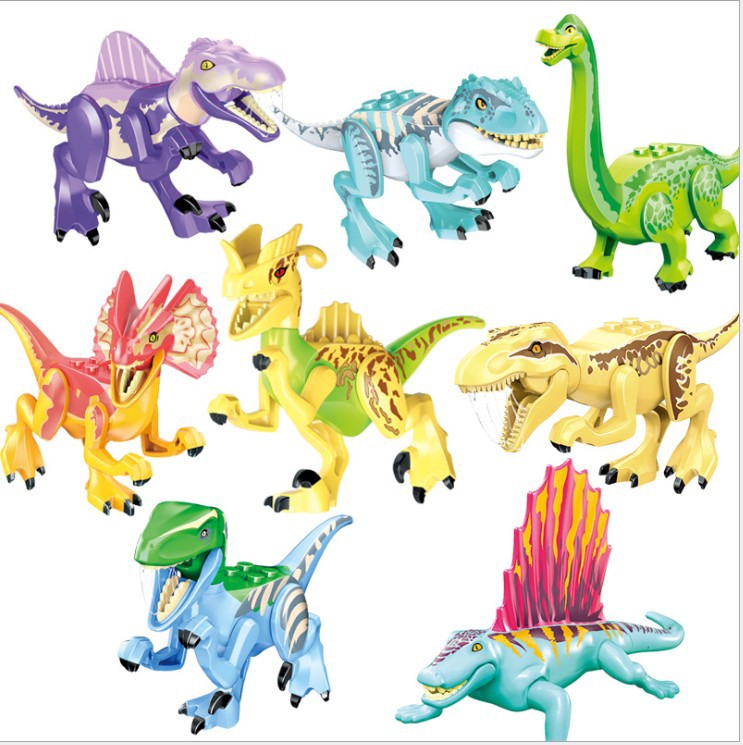 8pcs set Jurassic Dinosaur World Building Blocks Assembled Children's Toy Compatible Birthday Gift withLego toys for kids