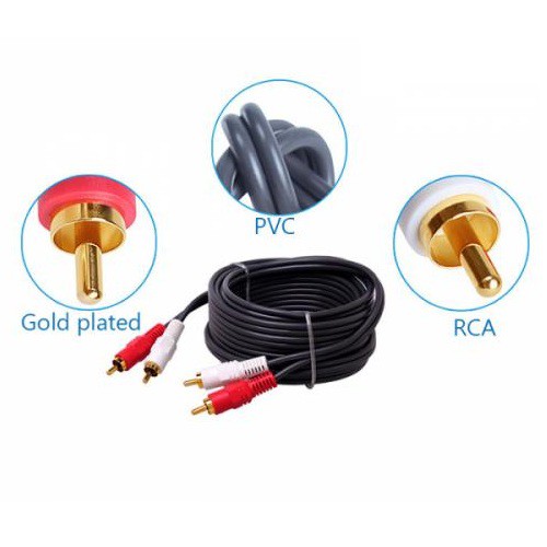 Cáp âm thanh Audio 2 đầu hoa sen nối 2 đầu hoa sen 2-2 10m Dtech DT-6204