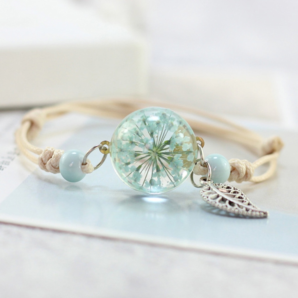 Vòng tay dây đan họa tiết đá tinh xảo cho nữ