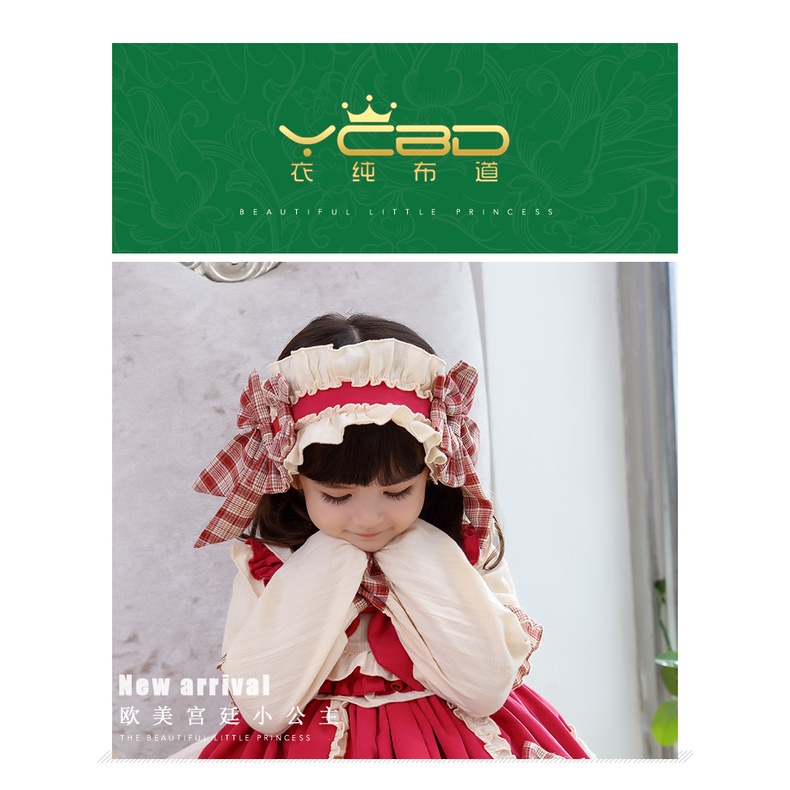 Đầm lolita tay dài/ đầm tay tài có băng đô phong cách thu đông mới cho bé gái