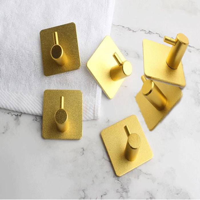 Móc dính tường hợp kim mạ vàng KHÔNG XƯỚC KHÔNG HAN RỈ cao cấp, móc trụ treo đồ keo 3M-MTRUV04