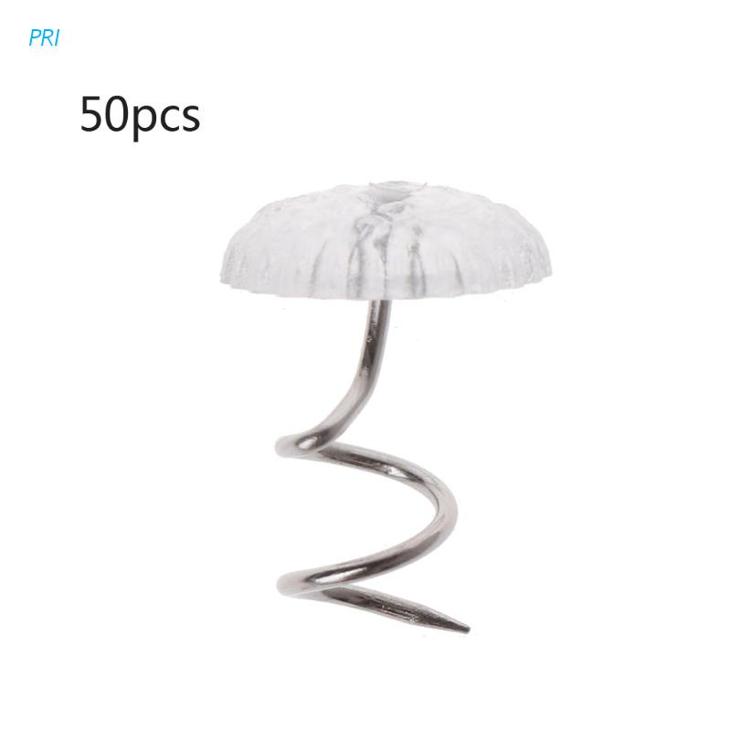 Bộ 50 Ghim Xoắn Đầu Trong Suốt Cố Định Thảm Trải Giường Tiện Lợi