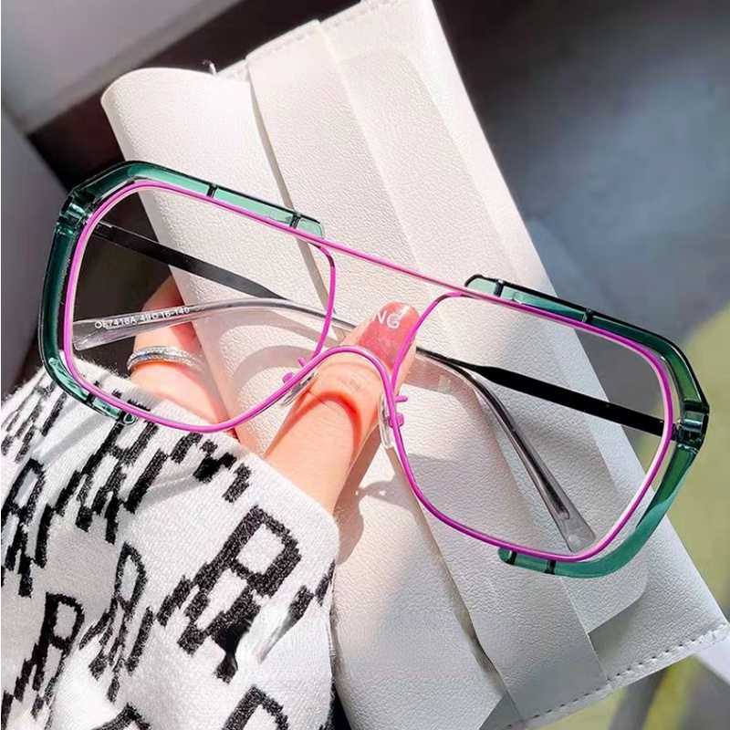 Kính Mát Gọng Vuông Cỡ Lớn Phong Cách Retro Thời Trang