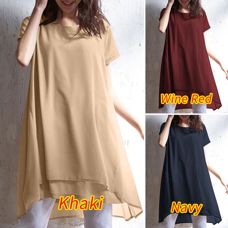 Áo voan ZANZEA ngắn tay cổ tròn thời trang cho nữ