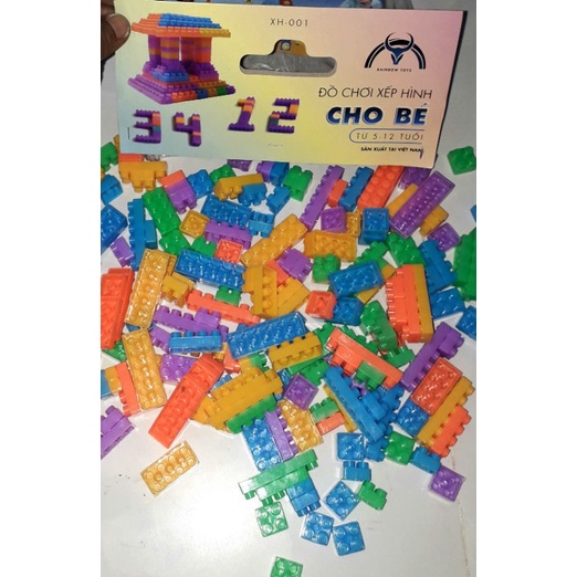 Sét 180 mảnh ghép gạch lắp ráp xếp hình đa năng bằng nhựa nhiều màu rất đẹp