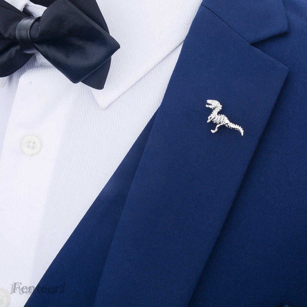 Silver Dinosaur Brooch Pin Collar Lapel Breastpin Corsage Badge Xmas Gifts