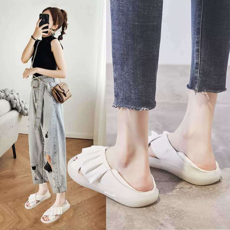 Xăng đan Quai Chéo Xếp Ly Thiết Kế Xinh Xắn Cho Nữ