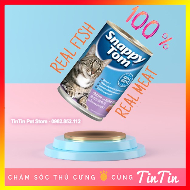 Pate Lon Cho Mèo Lớn Snappy Tom - Lon 400g Gram