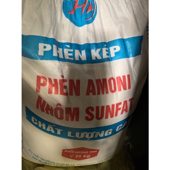 Bao 25kg phèn chua sử dụng sinh hoạt nước sạch, giảm độ PH cho đất, nhuộm vải sợi...