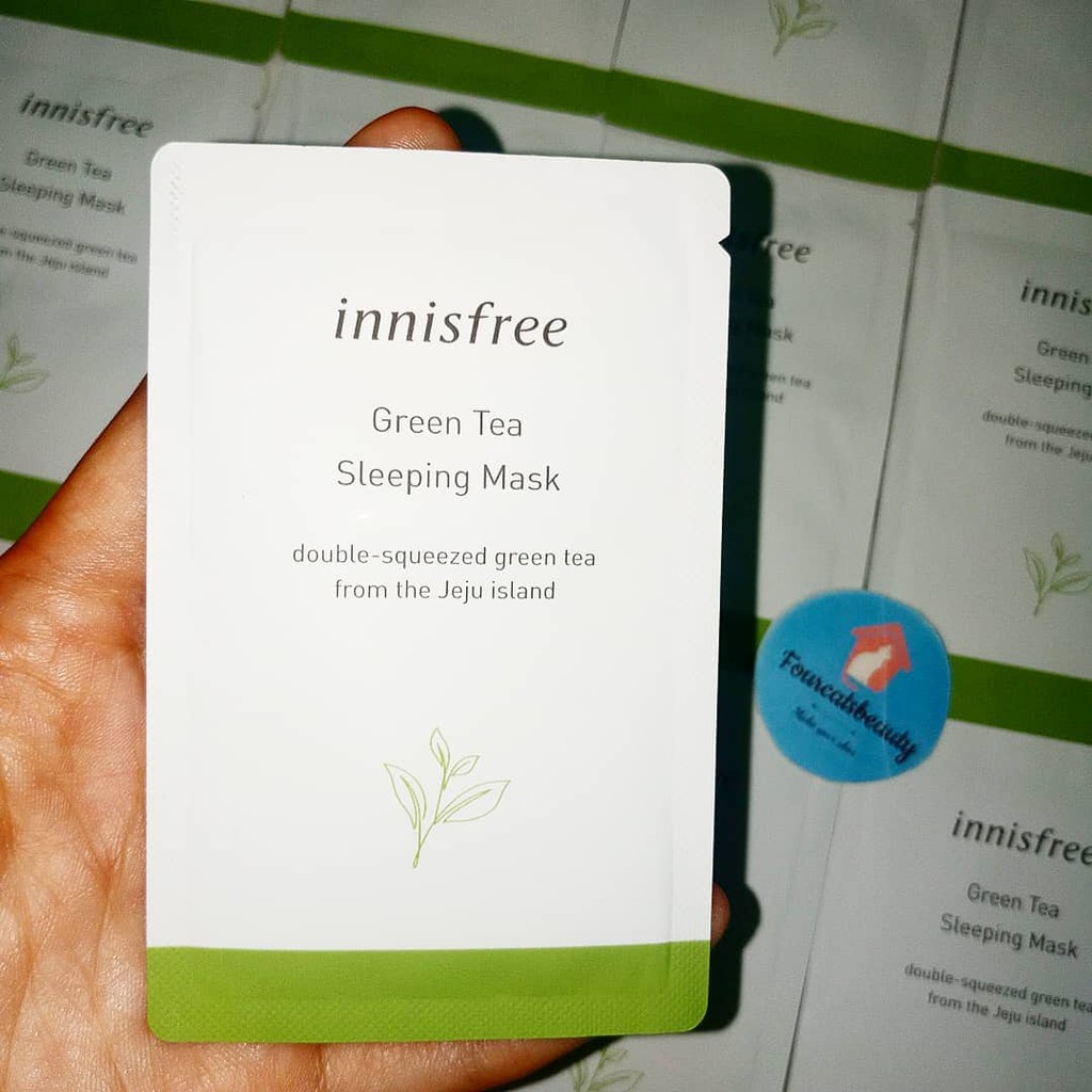 Sample Mặt Nạ Ngủ Tái Tạo Tế Bào Da Chiết Suất Từ Trà Xanh Tươi Innisfree Green Tea Sleeping Mask 4ml