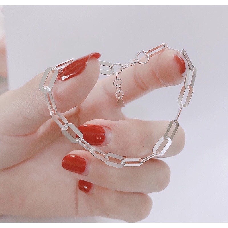 Lắc tay xích bạc thật mắt xích liền cá tính - Kho sỉ bạc Nhất Linh