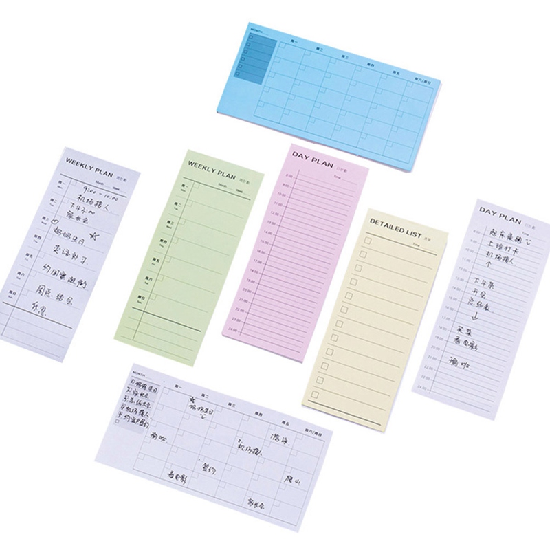 Daily Weekly Month Planner Check List Portable Memo Pad Sticky Notes Stationery School Supplies