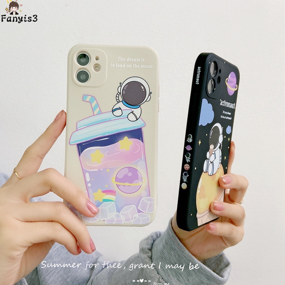 Ốp điện thoại silicon mềm hình phi hành gia dễ thương cho For iPhone 12 11 Pro Max X XR Xs Max 8 7 6 6s Plus SE 2020