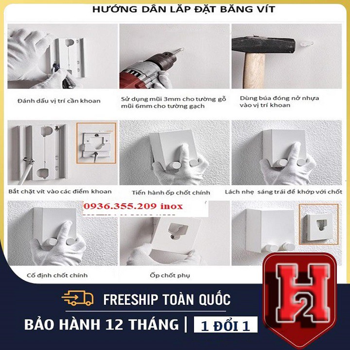 Giàn Phơi Quần Áo Thông Minh Gấp Gọn Inox_Không Khoan Tường,Giàn Phơi Quần Áo Chung Cư,Tặng Kèm Keo Dán+ Vít Tường