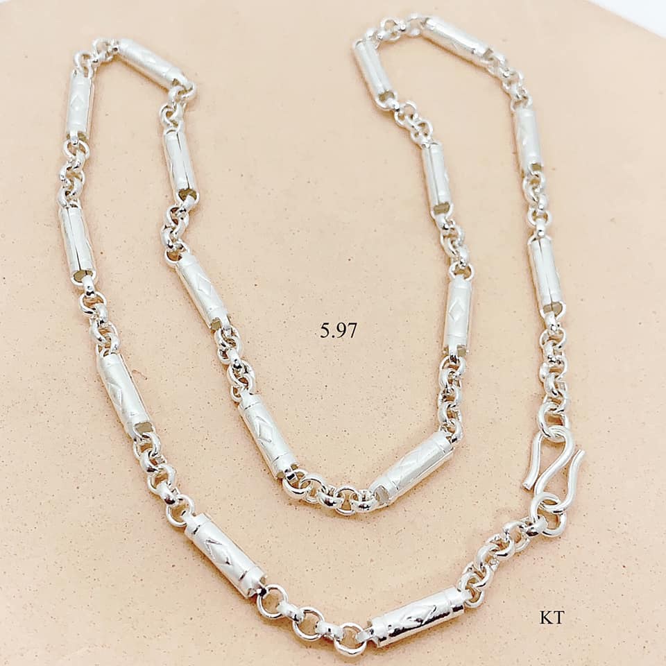 Dây chuyền nam ống thẳng bạc 999