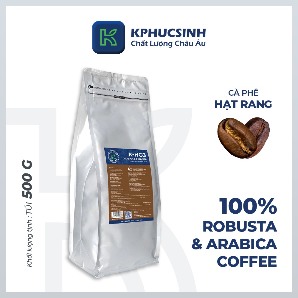 Combo 2 túi cà phê rang xay xuất khẩu K-HO3 500g KPHUCSINH - Hàng Chính Hãng