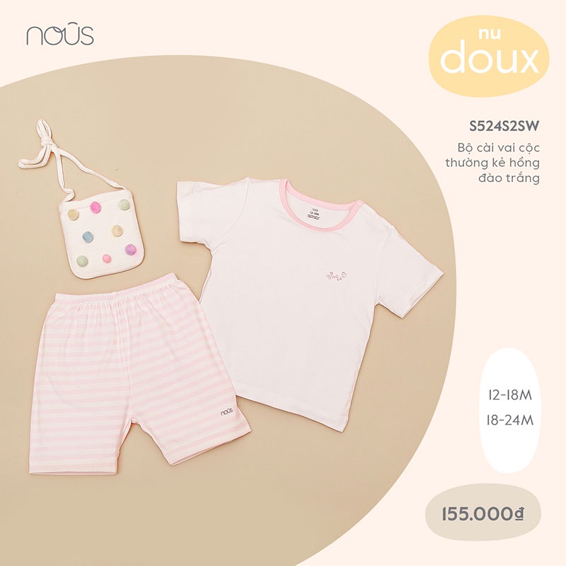 Quần áo tay ngắn bé trai, bé gái Nous mùa hè - Chất liệu Nu Petit (Size Từ 12-18 Tháng Đến 18-24 Tháng)