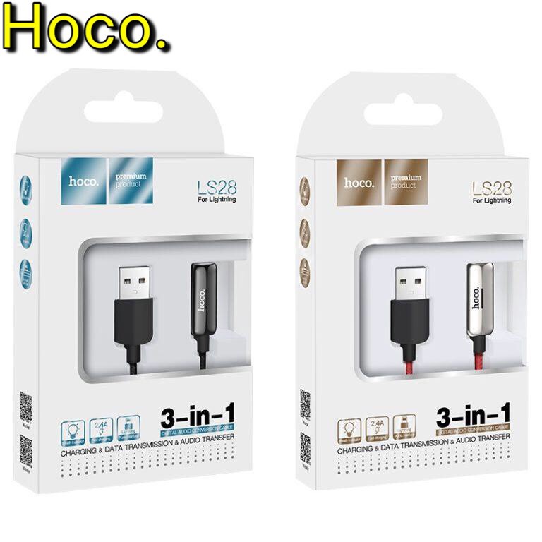 Jack Chuyển Đổi HoCo LS28 Truyền Dữ Liệu Và Tai Nghe Tích Hợp Cáp Sạc USB Chính hãng