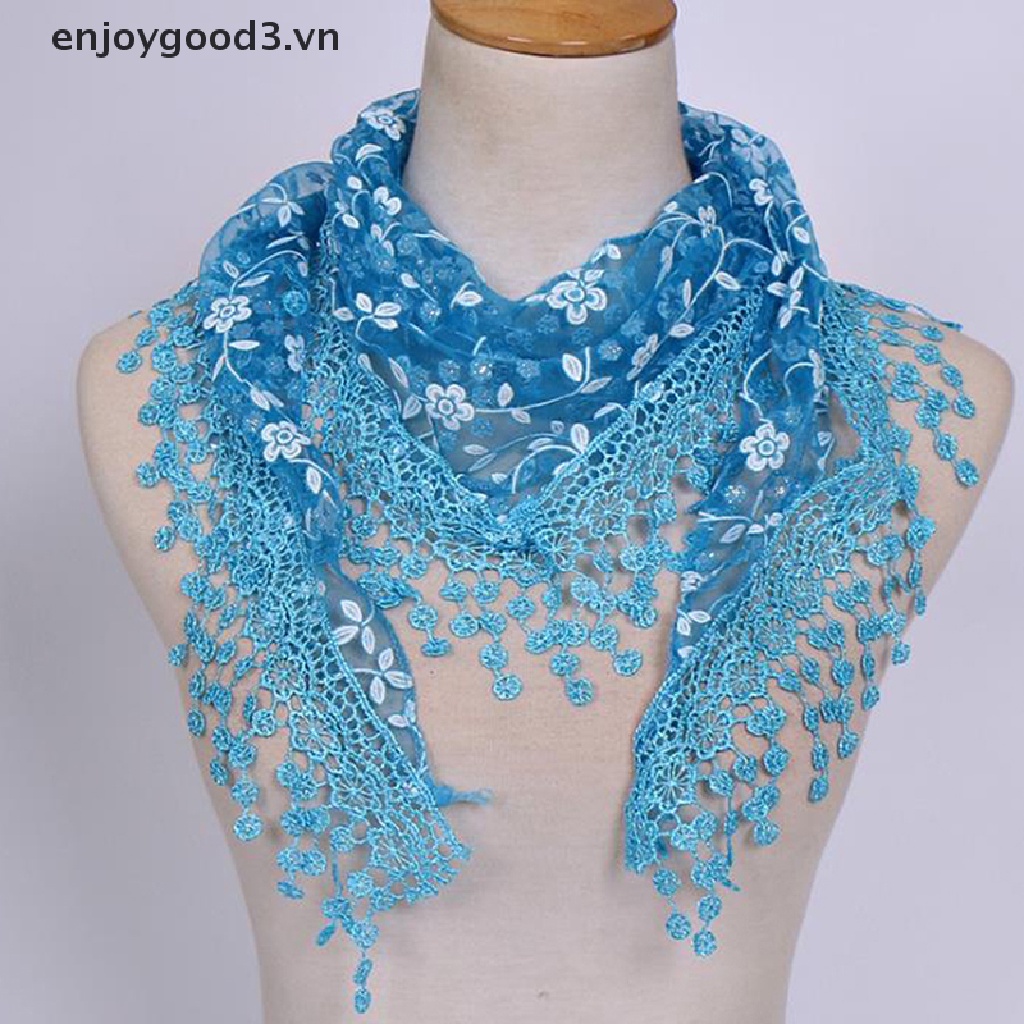 Khăn quàng cổ hình tam giác phối ren hoa thời trang dành cho nữ