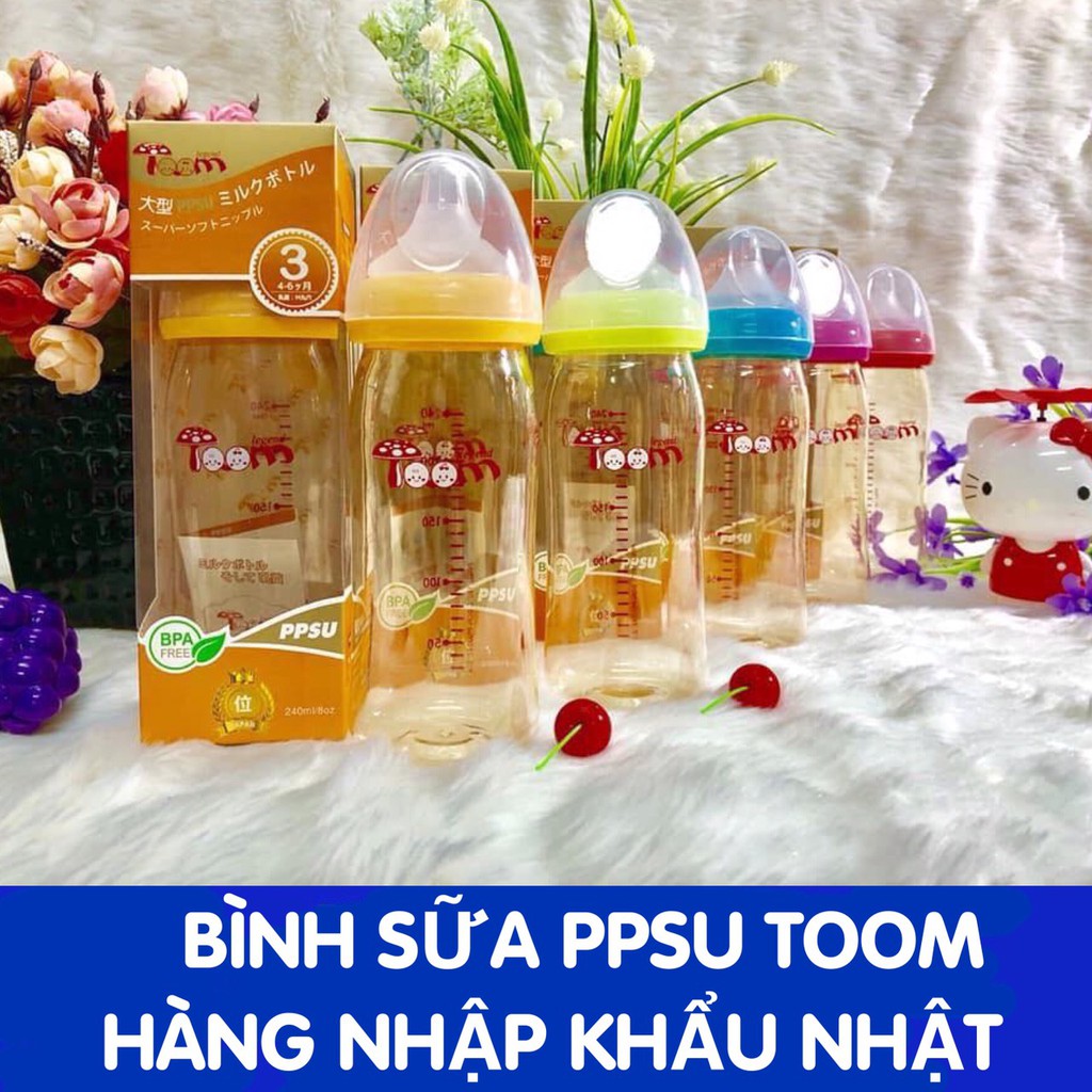 Bình sữa PPSU Tôm nội địa Nhật Bản 120ml/160ml/240ml -Tặng núm ti sơ cua