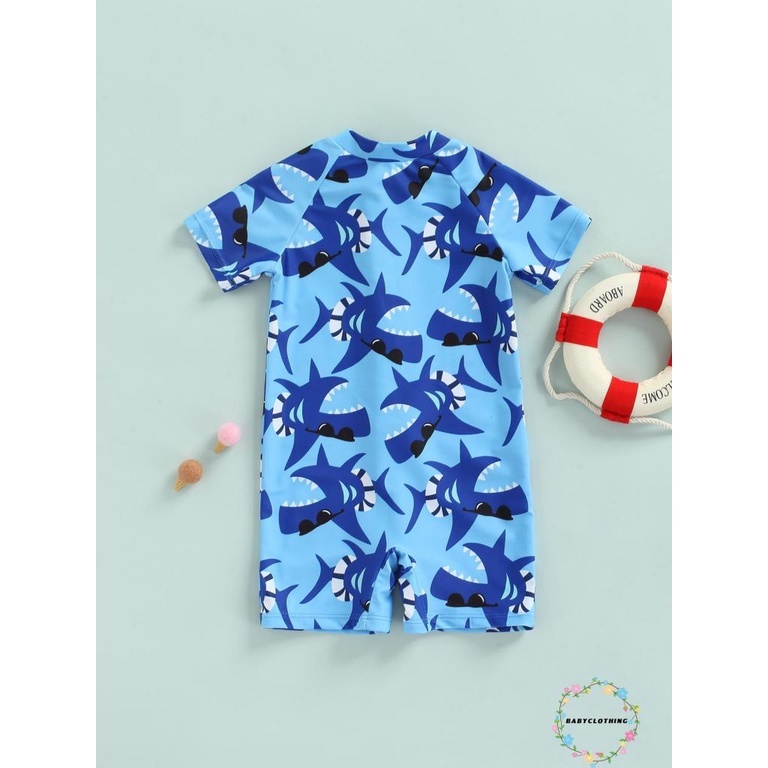 Bộ Đồ Bơi Một Mảnh Tay Ngắn In Họa Tiết Hoạt Hình Thời Trang Mùa Hè Cho Bé Trai