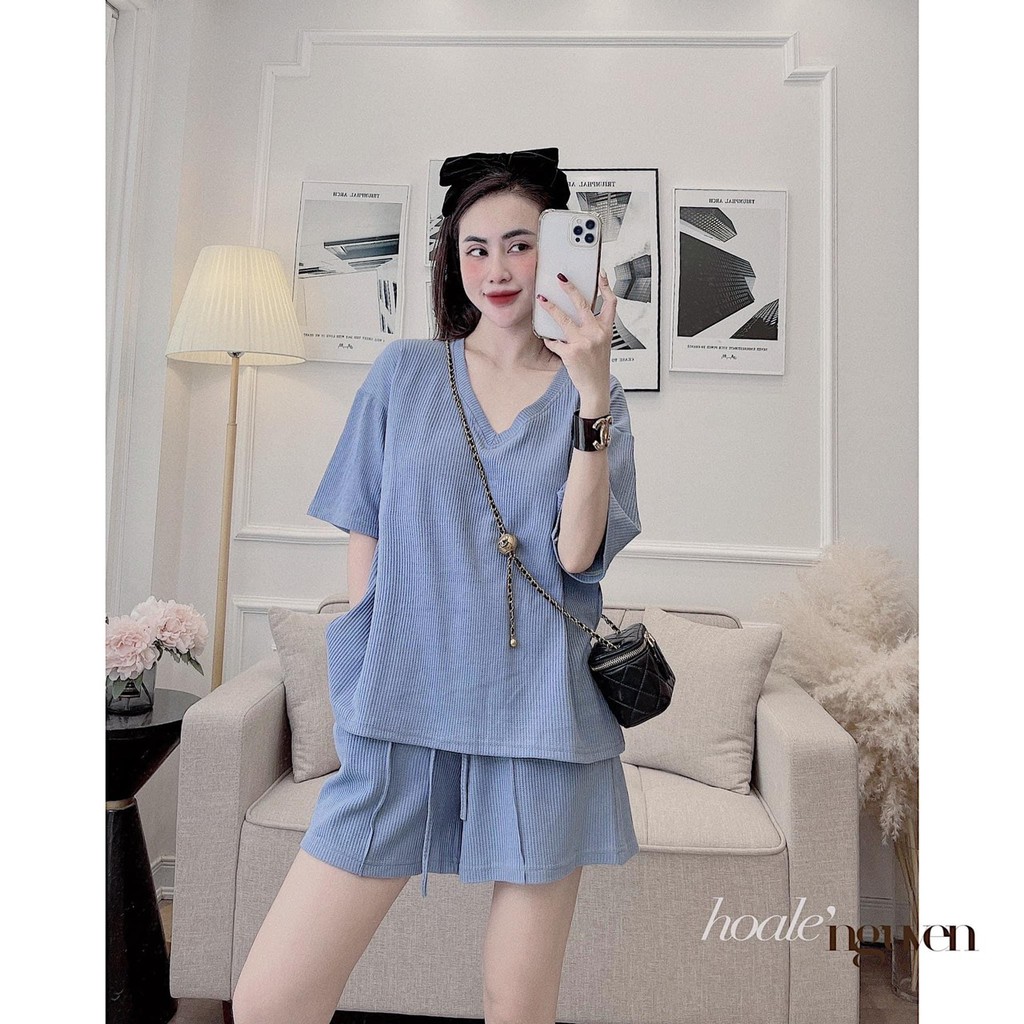 Set Pull Cổ Tim Trơn Bộ Đùi Nữ | BigBuy360 - bigbuy360.vn