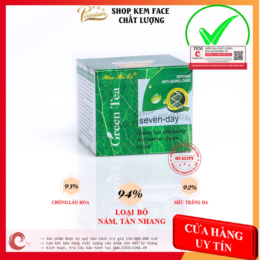 Kem xóa nám trà xanh 25g trắng da, loại bỏ nám, tàn nhang
