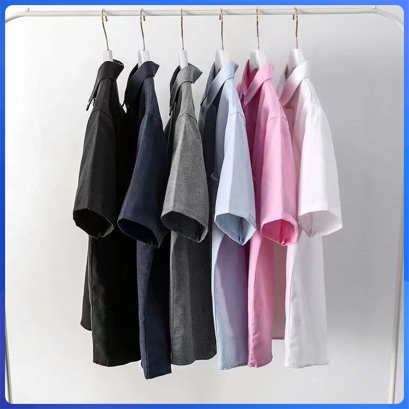 (1 chiếc, M-3XL) Unisex, Áo sơ mi ngắn tay trơn màu chất lượng cao