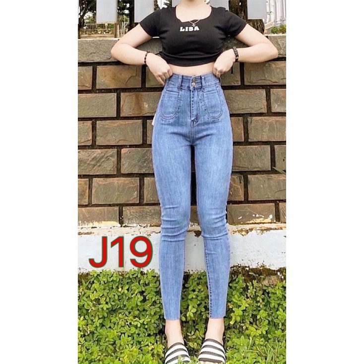 Sale! Quần Jean Nữ Skinny Lưng Cao Form Ôm Màu Ombre j19
