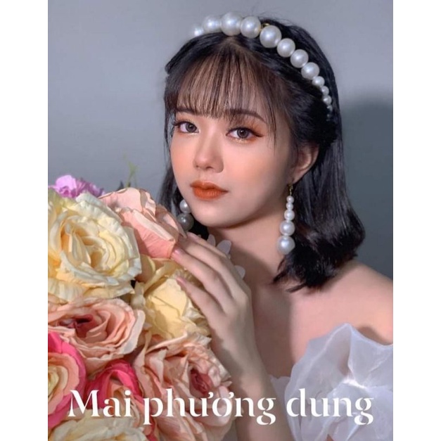 cài hạt trai nhân tạo ( kèm hoa tai)