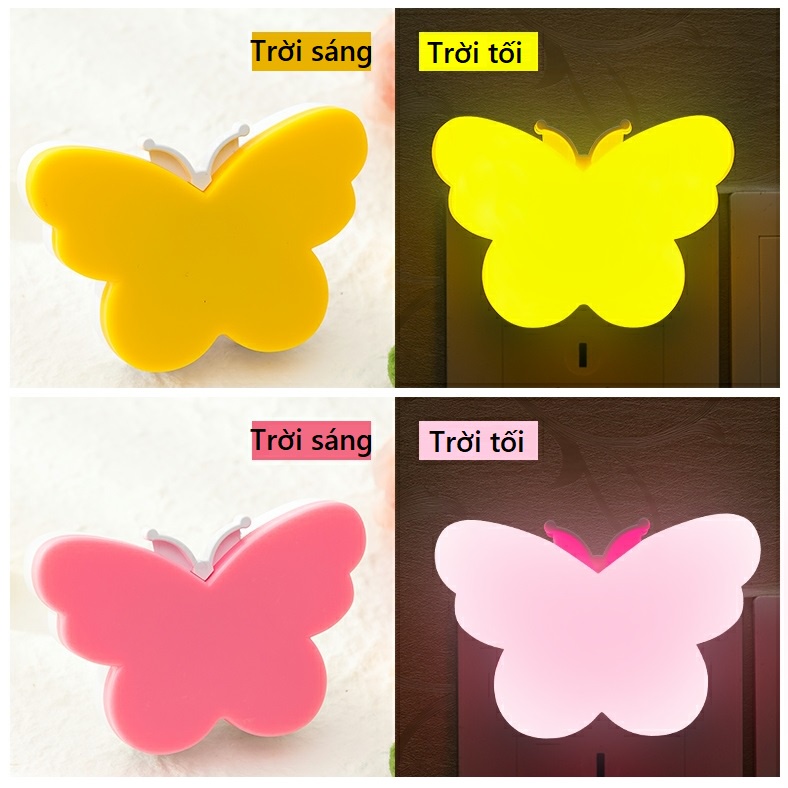 Đèn ngủ cảm ứng ánh sáng hình bướm cute, đèn led cầu thanh tiết kiệm điện năng
