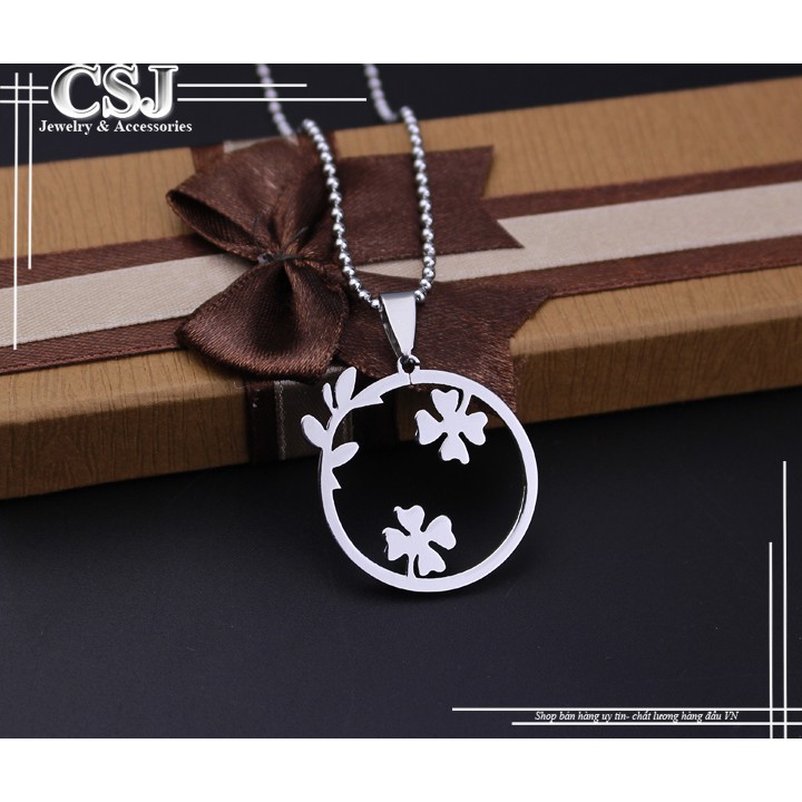 DÂY CHUYỀN HÌNH TRÒN CỎ 4 LÁ ĐẸP