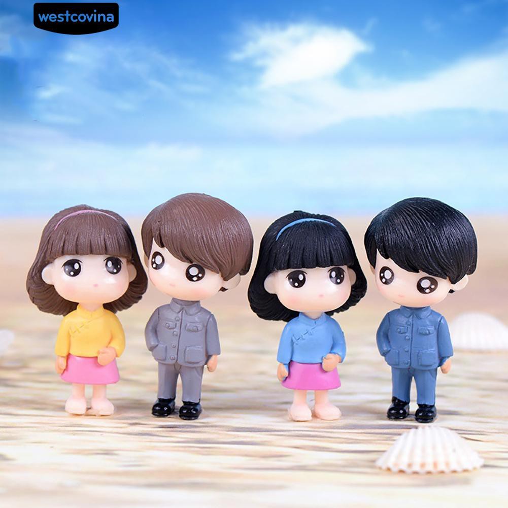 Set 2 Tượng Bé Trai Và Gái Mini Dễ Thương Cho Trang Trí