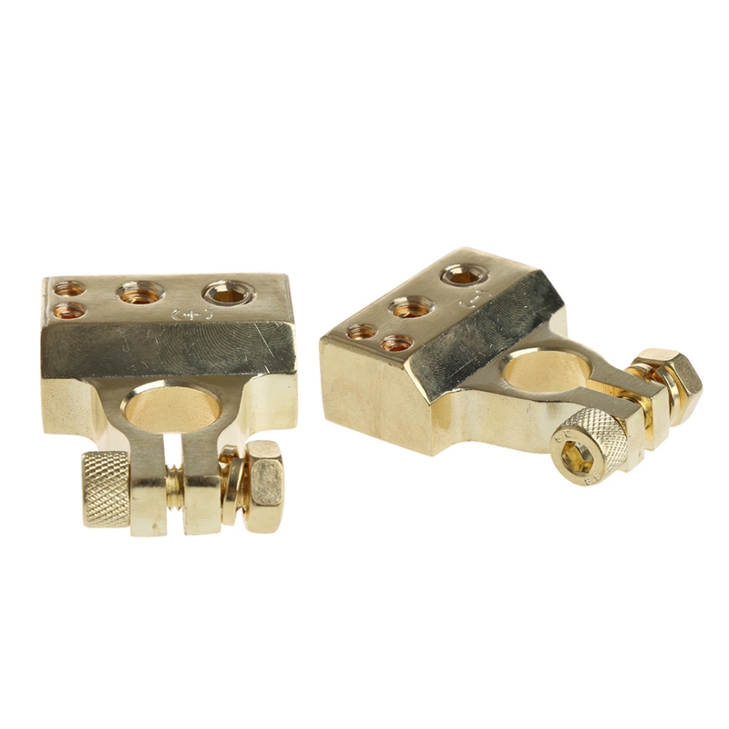 Bộ 2 đầu kẹp cực âm/dương mạ vàng cho bình ắc quy xe hơi