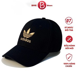 Nón kết đen Adi.das đen logo vàng cao cấp, Nón kết đen xuất khẩu ôm đầu siêu cá tính.