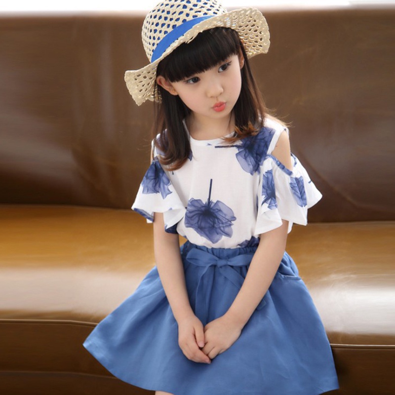 Đầm In Hình Lá Phong Thời Trang Cho Bé Gái