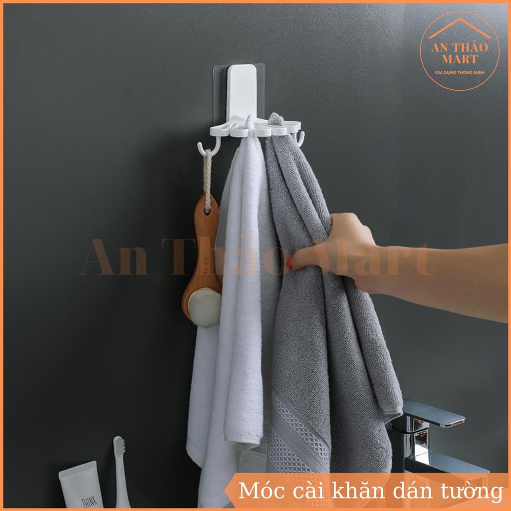 Móc Treo Khăn Đa Năng Dán Tường, Móc Cài Khăn Tắm Khăn Mặt Khăn Lau Bếp Tiện Lợi