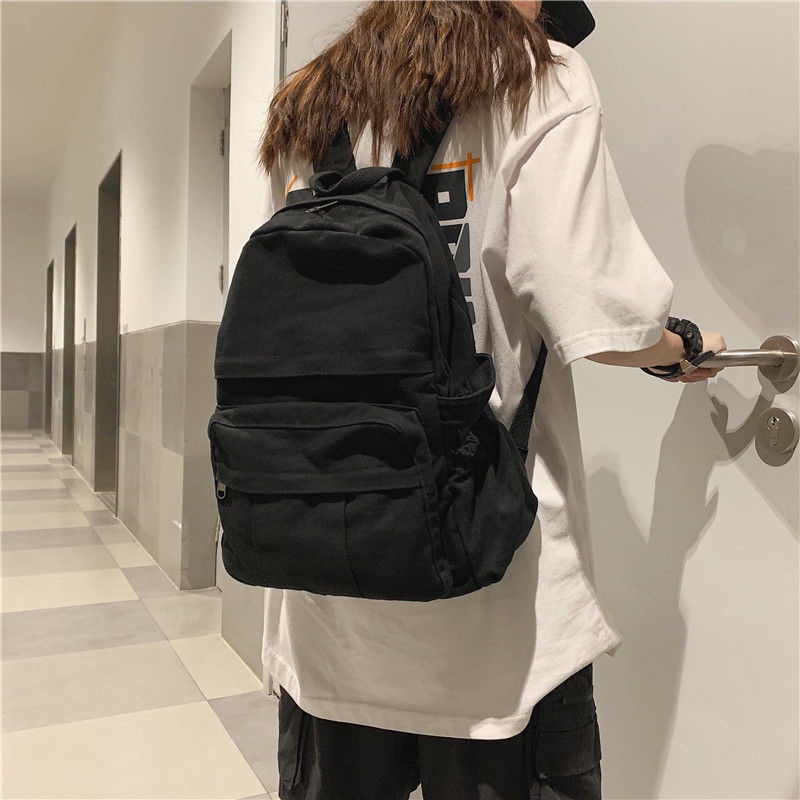 【Giao Hàng Nhanh】 2022 Ba Lô Vải Canvas Phong Cách Retro Đơn Giản Dễ Phối Đồ Thời Trang Cho Nữ