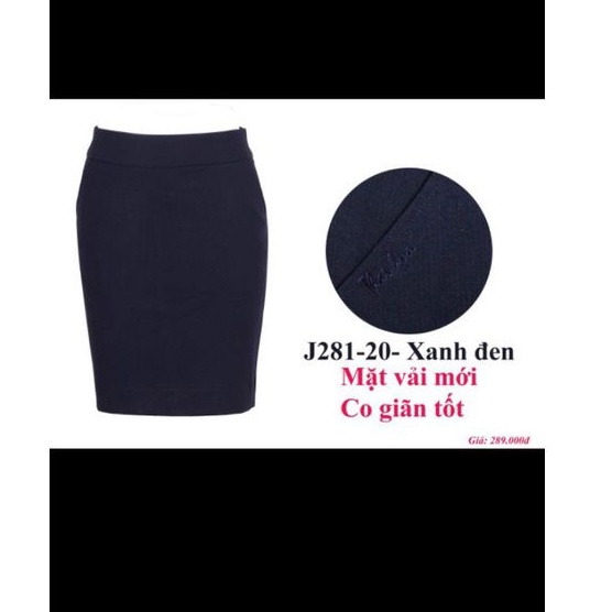 Chân váy bút chì Thái Hòa màu xanh đen vải co giãn