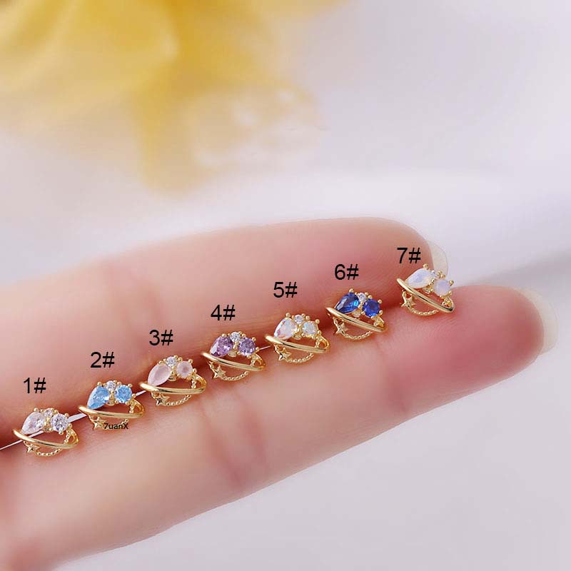 1 Khuyên Tai Kim Loại Hình Hành Tinh Thời Trang