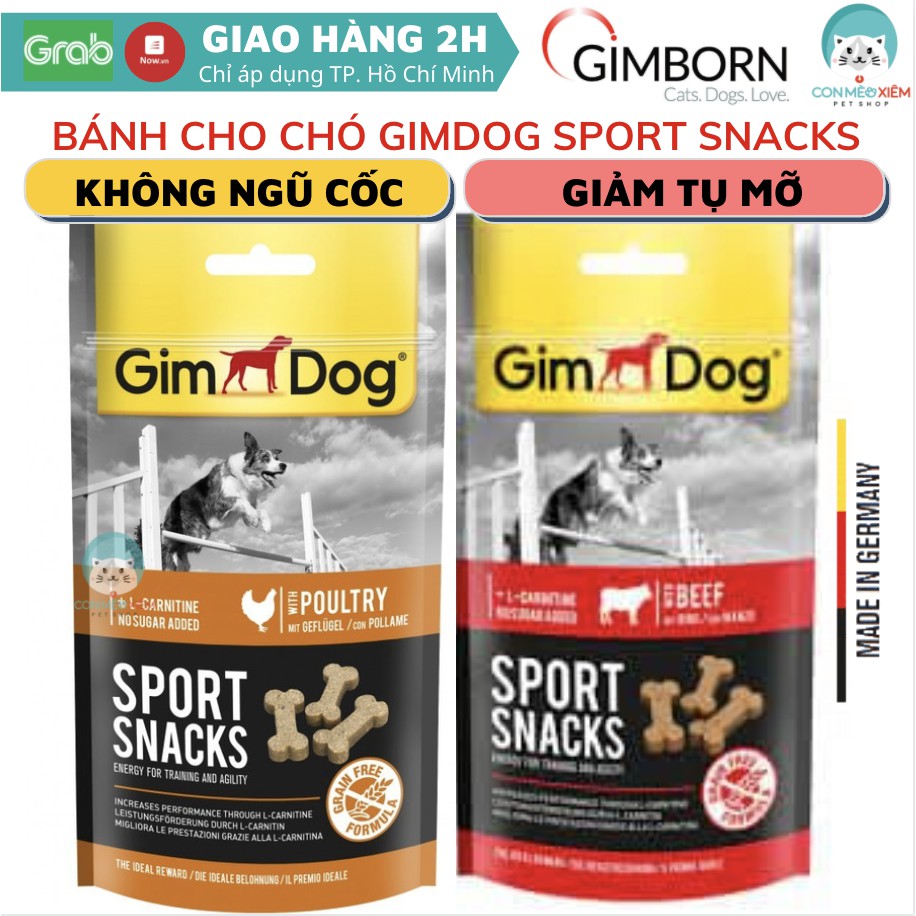 Bánh thưởng cho chó Gimdog sport snacks 60g, thức ăn snack vặt huấn luyện cún Con Mèo Xiêm