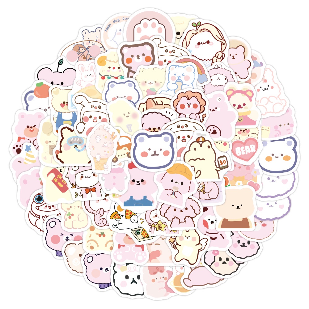 Sticker cute dán điện thoại, hình dán laptop chống nước, mũ bảo hiểm, vali sét 100 miếng