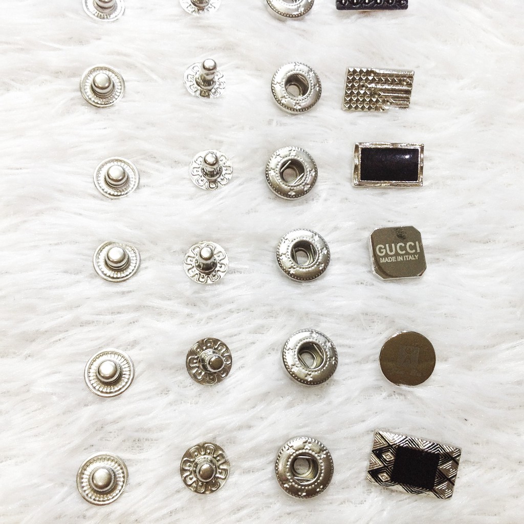 Nút bấm áo khoác cúc đóng ao dạ phao đính kết trang phục nhiều kiểu