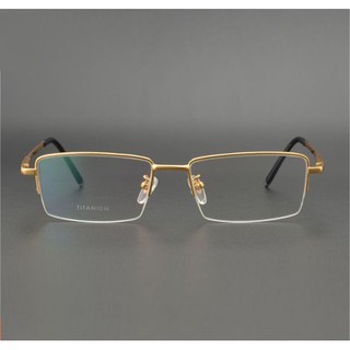 Kính lão thị viễn thị TITAN KV5PUNIQUI màu vàng gold doanh nhân sang trọng nửa viền hàng Nhật cao cấp tặng hộp và khăn