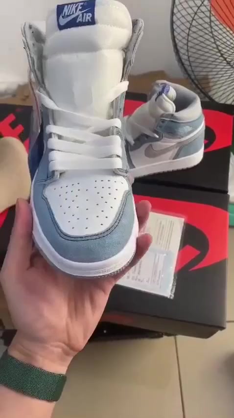 Giày jordan cổ cao màu xanh nỉ, giày sneaker JD1 hyper bản đẹp đủ size nam nữ full box bill | BigBuy360 - bigbuy360.vn