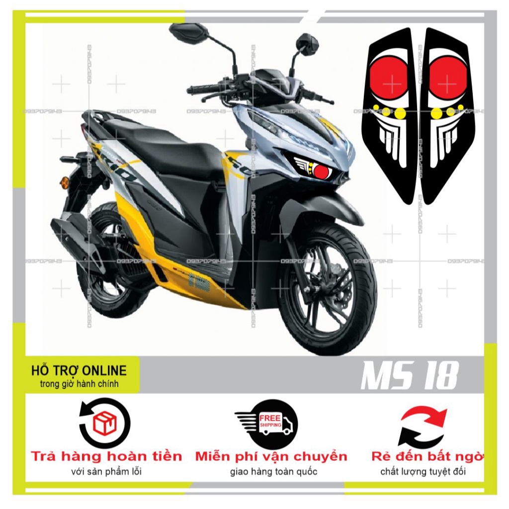 DECAL DÁN ĐÈN SƯƠNG MÙ XE VARIO 2020(DECAL TRONG SUỐT) MS 18 - DUNG DECAL